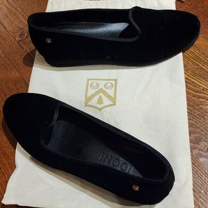 Idoni Venetian furlane style black velvet woman's shoes size 39
